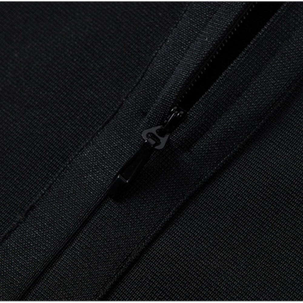 Bandage Lace Detail Bodycon Midi Dress in Black - Picture 7 of 16